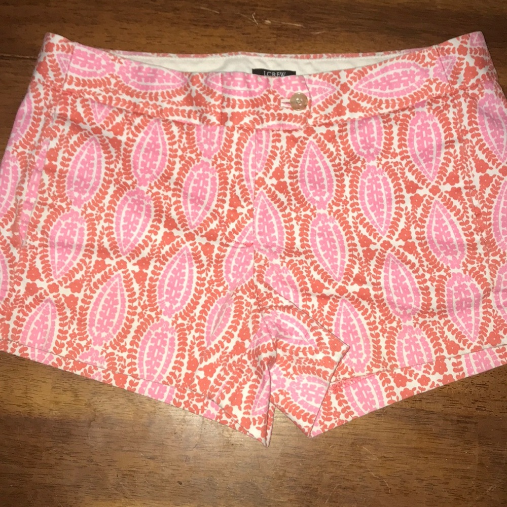 J Crew pink & orange patterned shorts